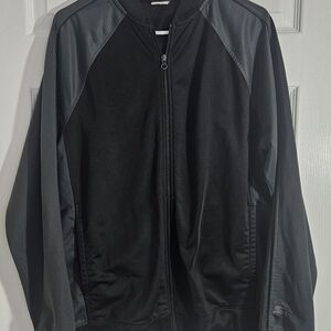 Starter Y2k Mens Large Grey/ Blk. Full Zip Athletic Lightweight Jacket.